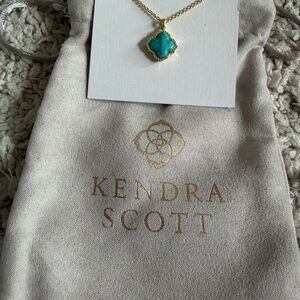 Kendra Scott Gold Necklace with Teal Pendant